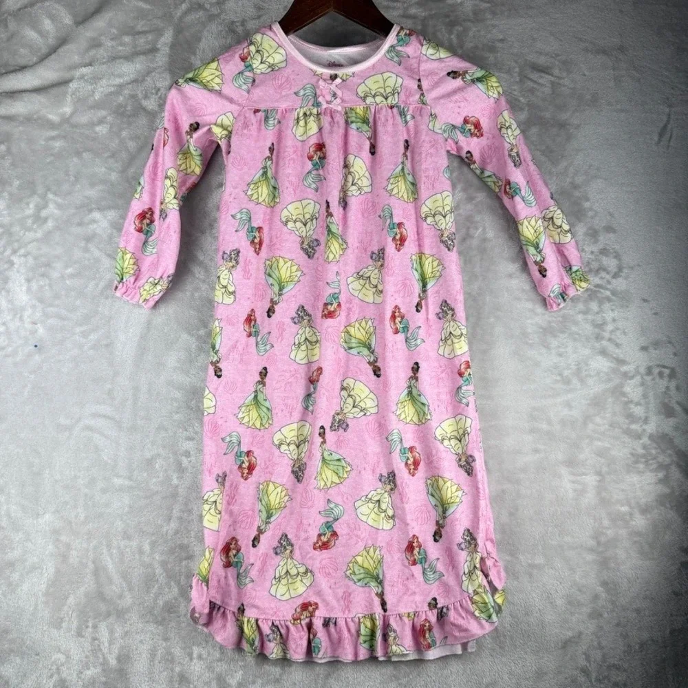 Disney Princess Pink Nightgown Long Sleeve Girls Size‎ 6 Flame Resistant
